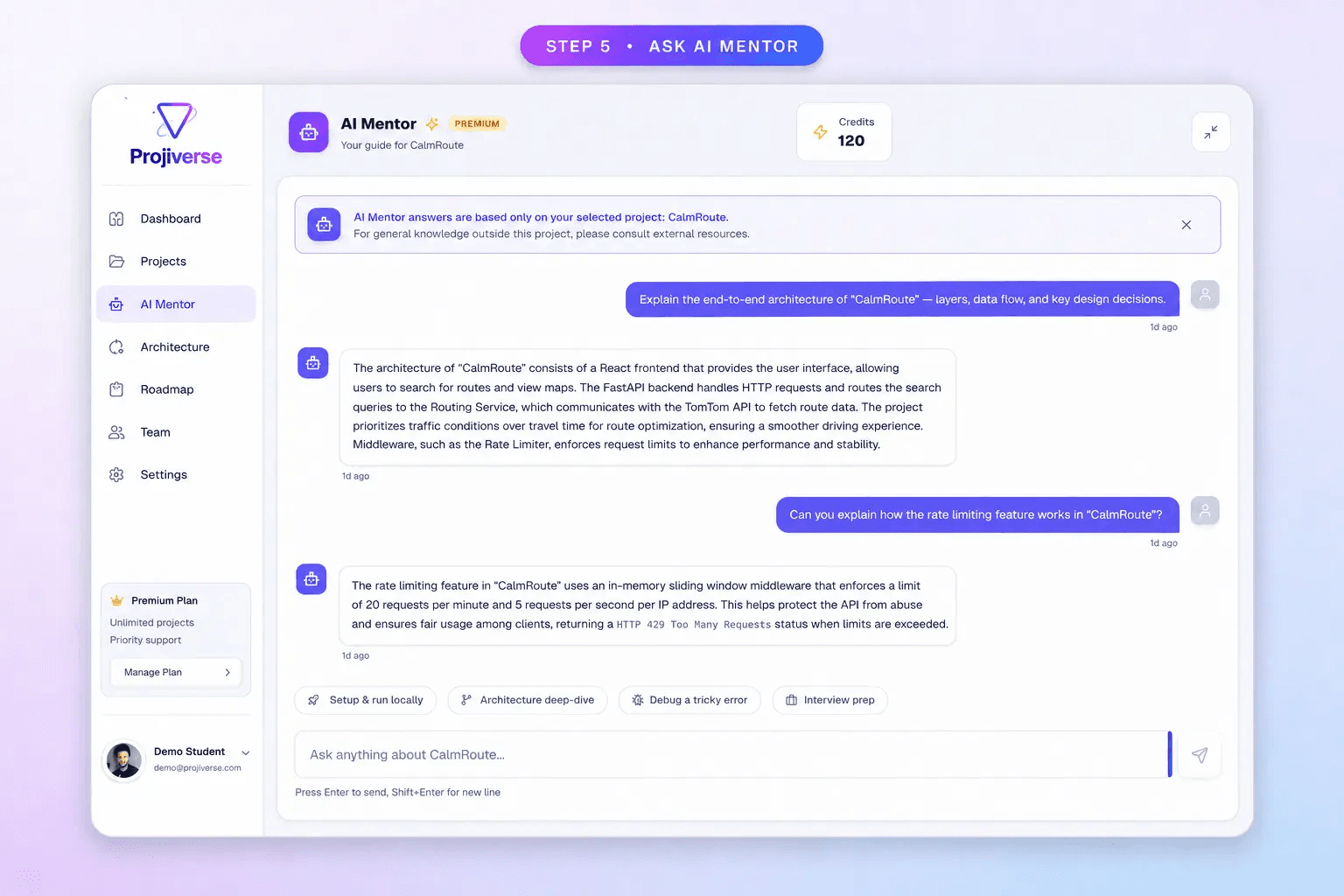 Step 5 · Ask AI Mentor